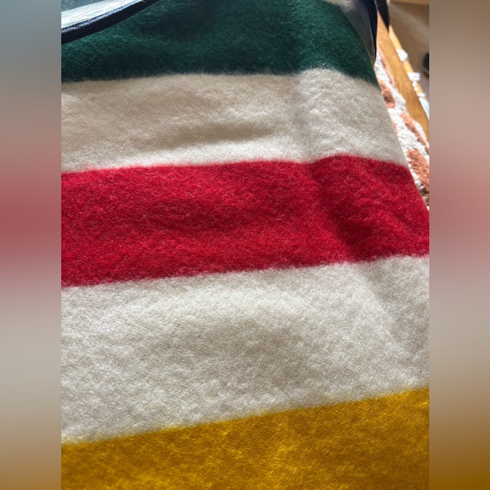 Pendleton National Park Blanket with Red, Green, Yellow and Cream Accents